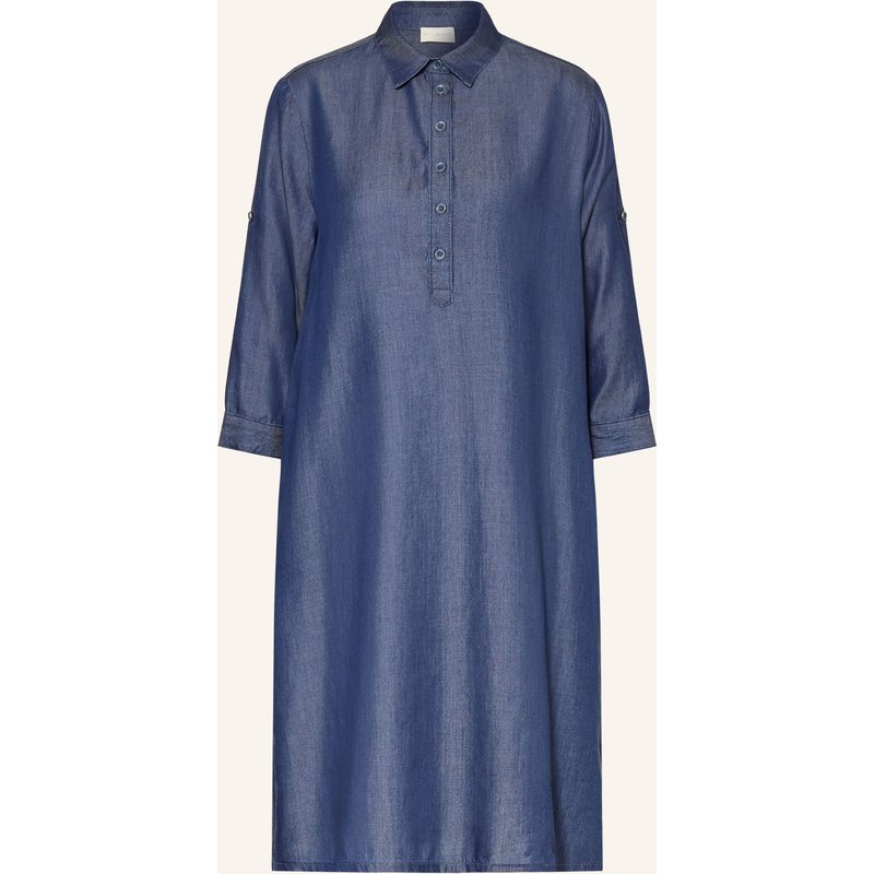 Milano Italy Hemdblusenkleid In Jeansoptik Mit 3/4-Arm blau