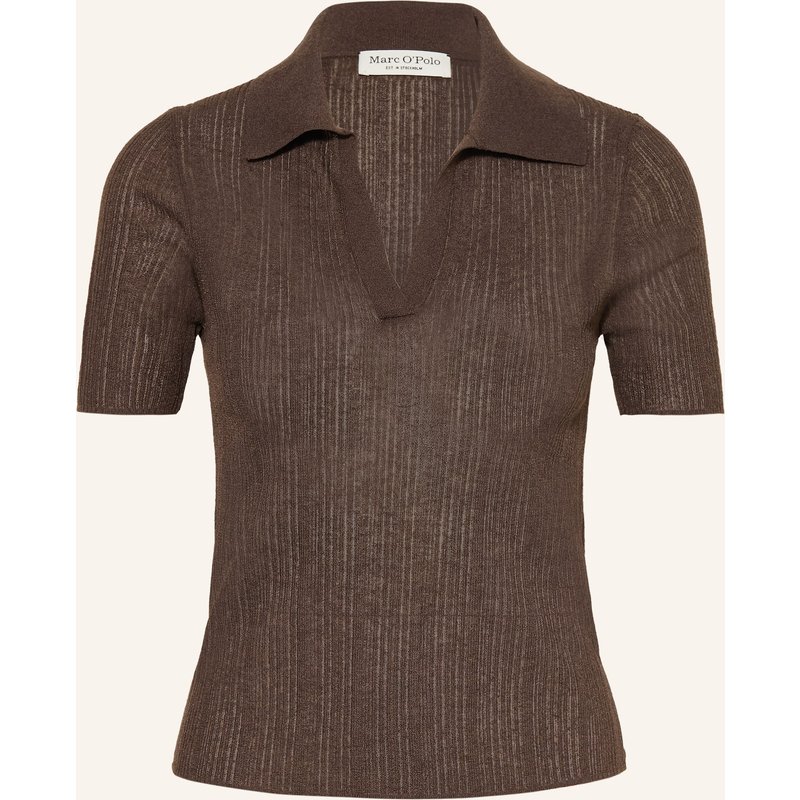 Marc O'polo Strick-Poloshirt braun
