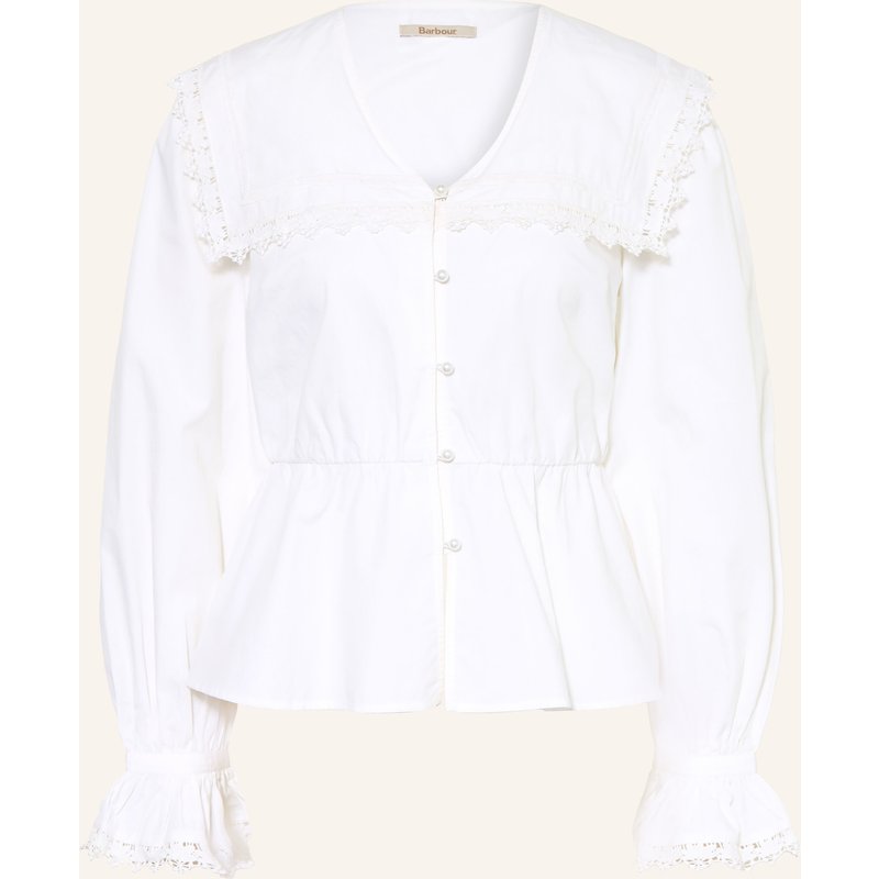 Barbour Bluse Mit Spitze Und Rüschen weiss