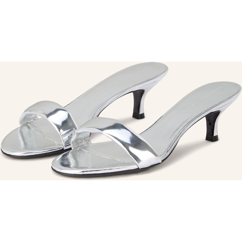 Dorothee Schumacher Lack-Mules Mirror Shine silber