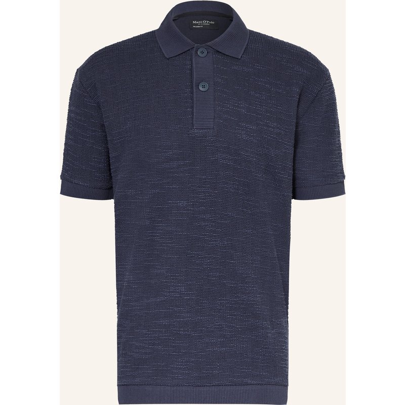 Marc O'polo Strick-Poloshirt Relaxed Fit blau