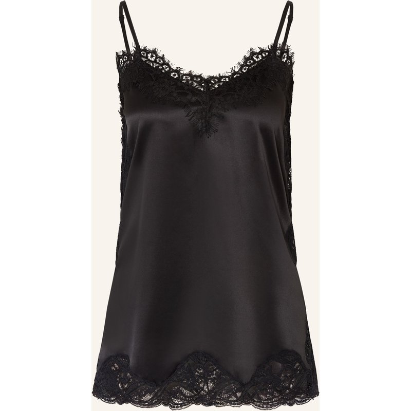 Mrs & Hugs Satintop Mit Spitze schwarz