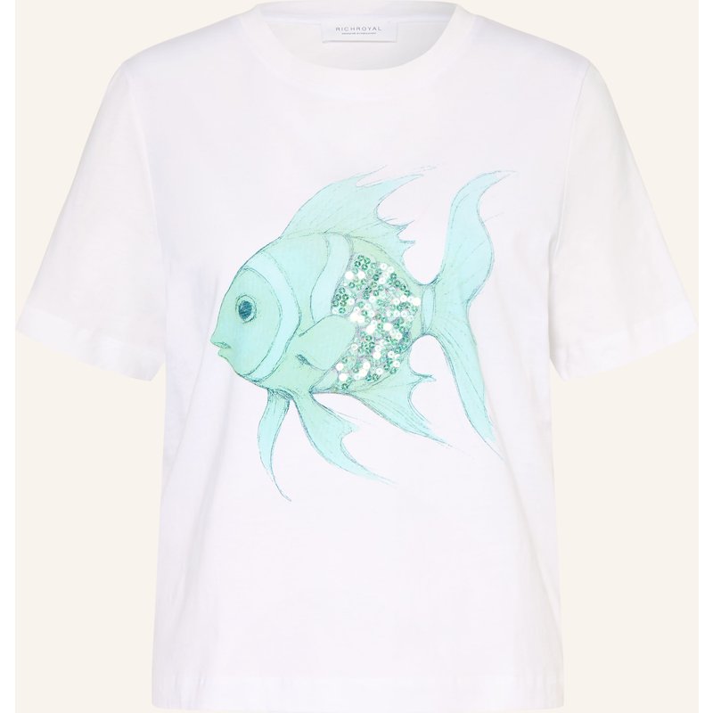 Rich & Royal T-Shirt Mit Pailletten weiss