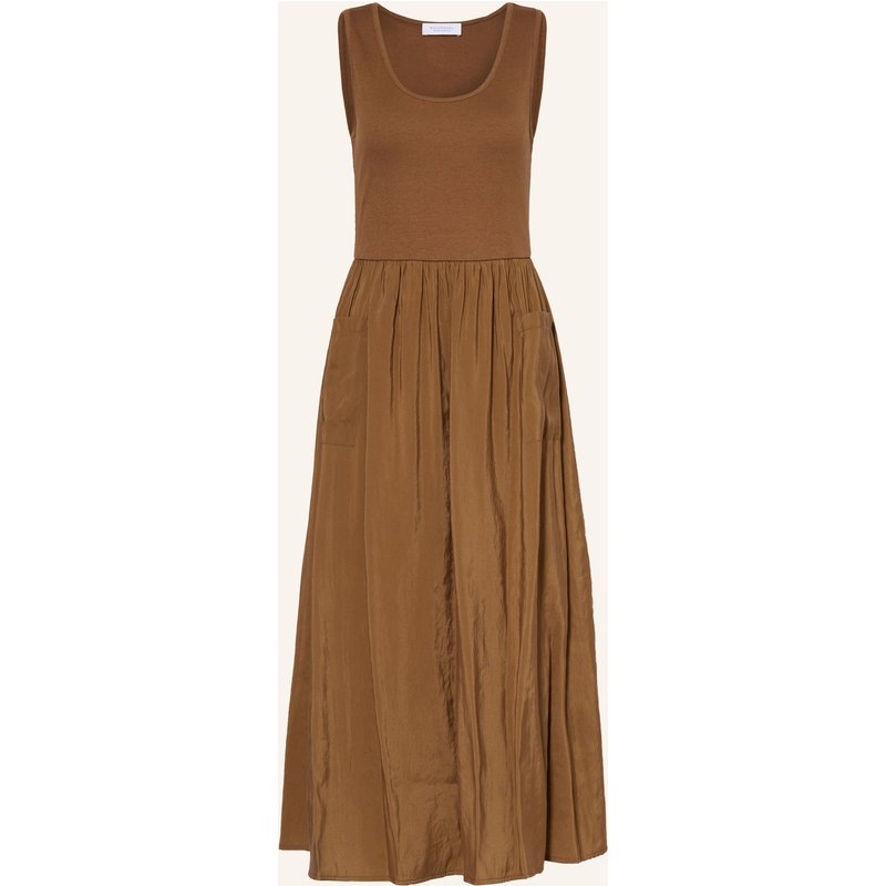 Rich & Royal Kleid Im Materialmix braun