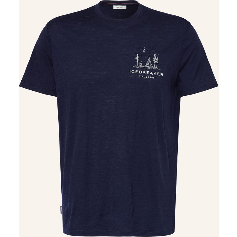 Icebreaker Funktionsshirt Merino 150 Tech Lite Peaceful Pass Aus Merinowolle blau