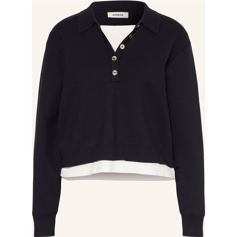 Sandro Pullover Im Materialmix blau