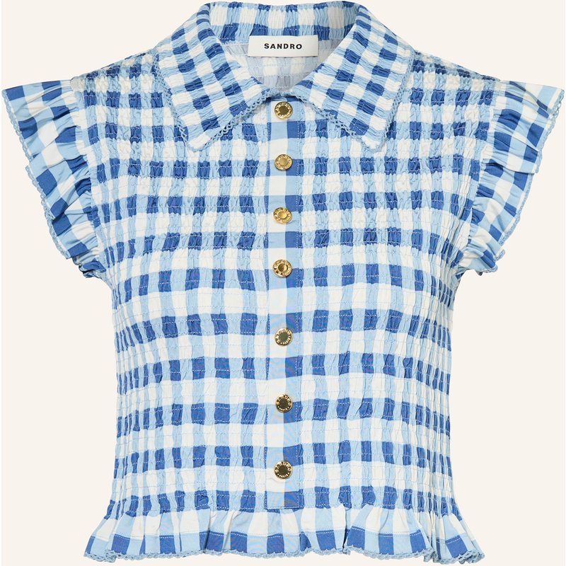 Sandro Blusenshirt Mit Rüschen blau