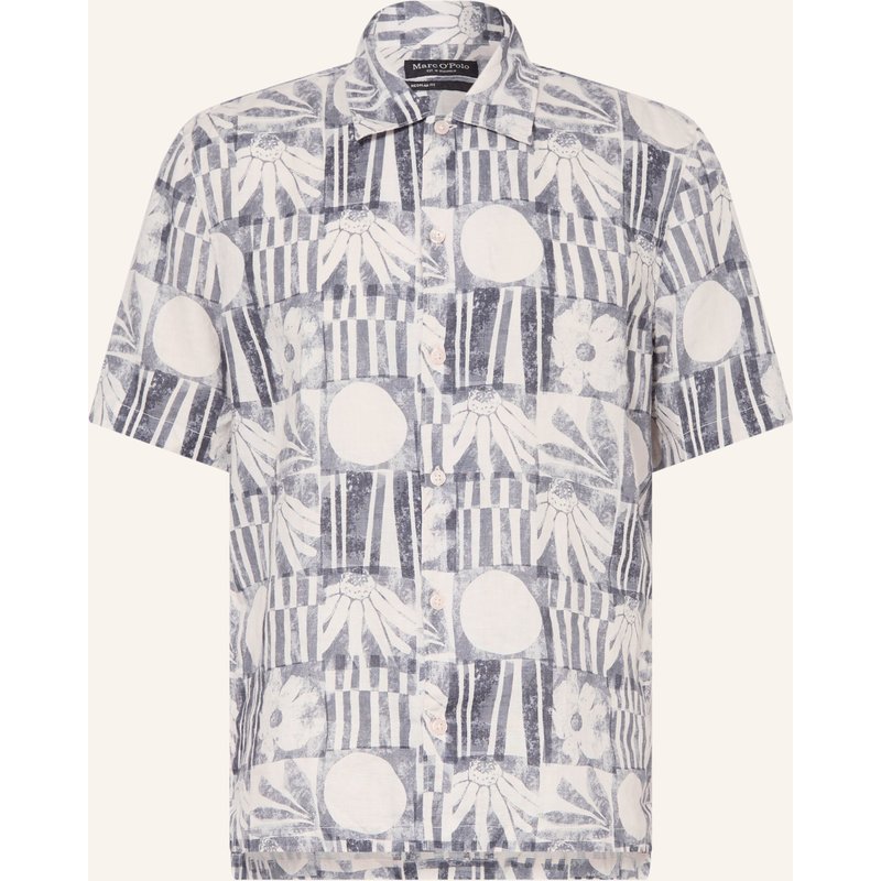 Marc O'polo Kurzarm-Hemd Regular Fit Aus Leinen blau