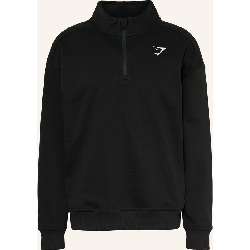 Gymshark Sweat-Troyer Crest schwarz