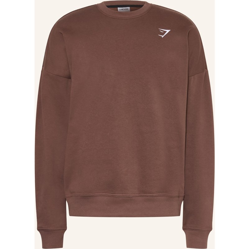 Gymshark Oversized-Sweatshirt Crest braun