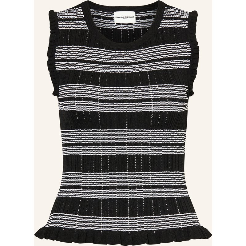 Claudie Pierlot Stricktop Mit Rüschen schwarz