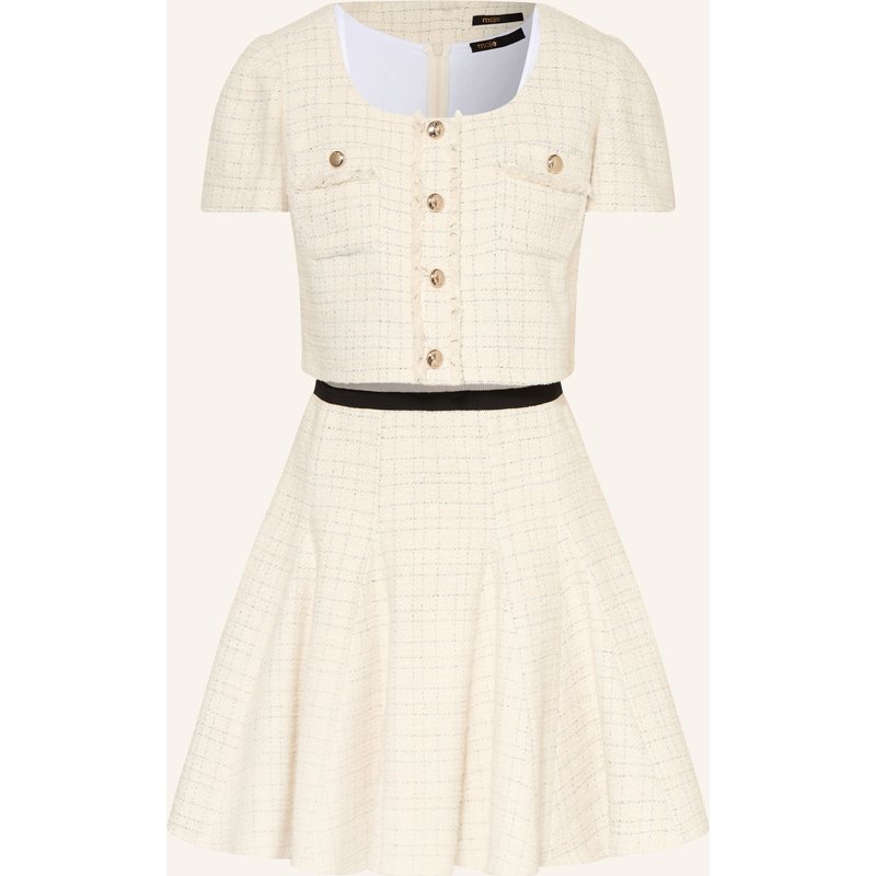 Maje Set: Kleid Und Tweed-Blazer Mit Glitzergarn weiss