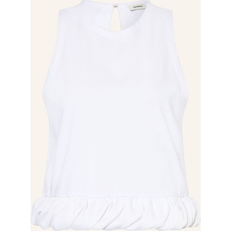 Sandro Top Im Materialmix Mit Schluppe weiss