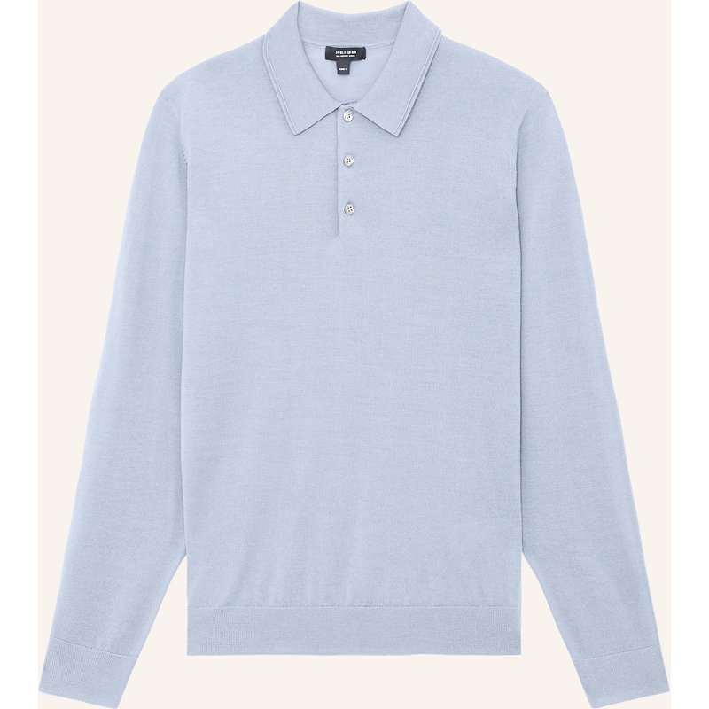 Reiss Strick-Poloshirt Trafford blau