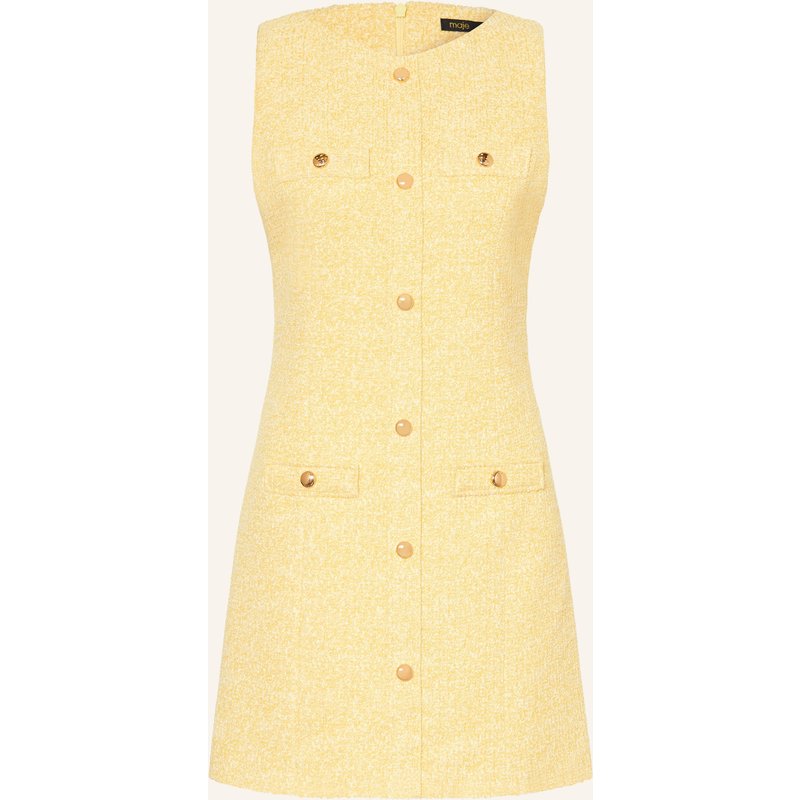 Maje Bouclé-Kleid Mit Glitzergarn gelb