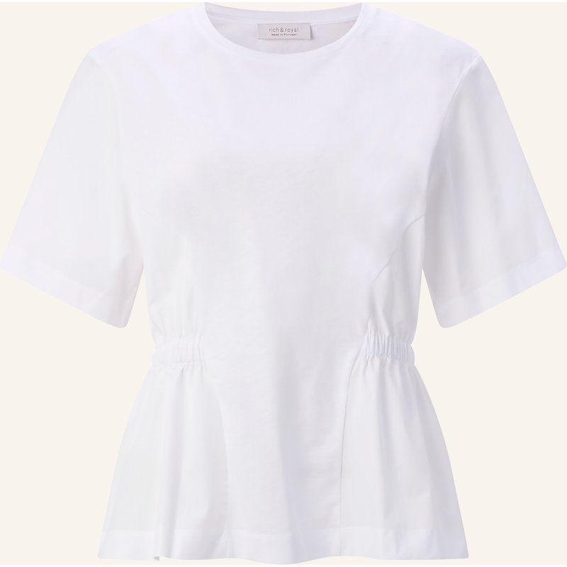 Rich & Royal T-Shirt Im Materialmix weiss