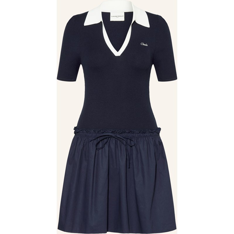 Claudie Pierlot Kleid Im Materialmix blau