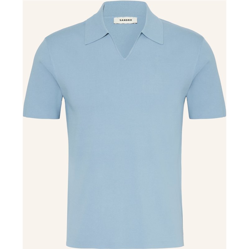 Sandro Strick-Poloshirt blau