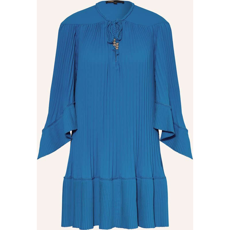 Maje Plisseekleid Mit 3/4-Arm blau