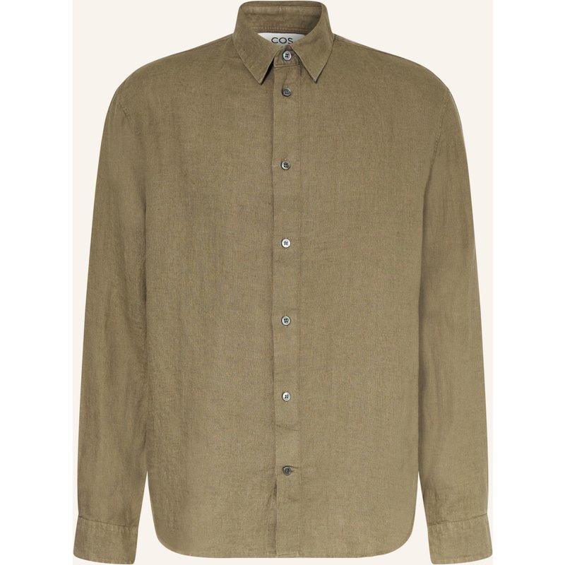 Cos Leinenhemd Relaxed Fit gruen