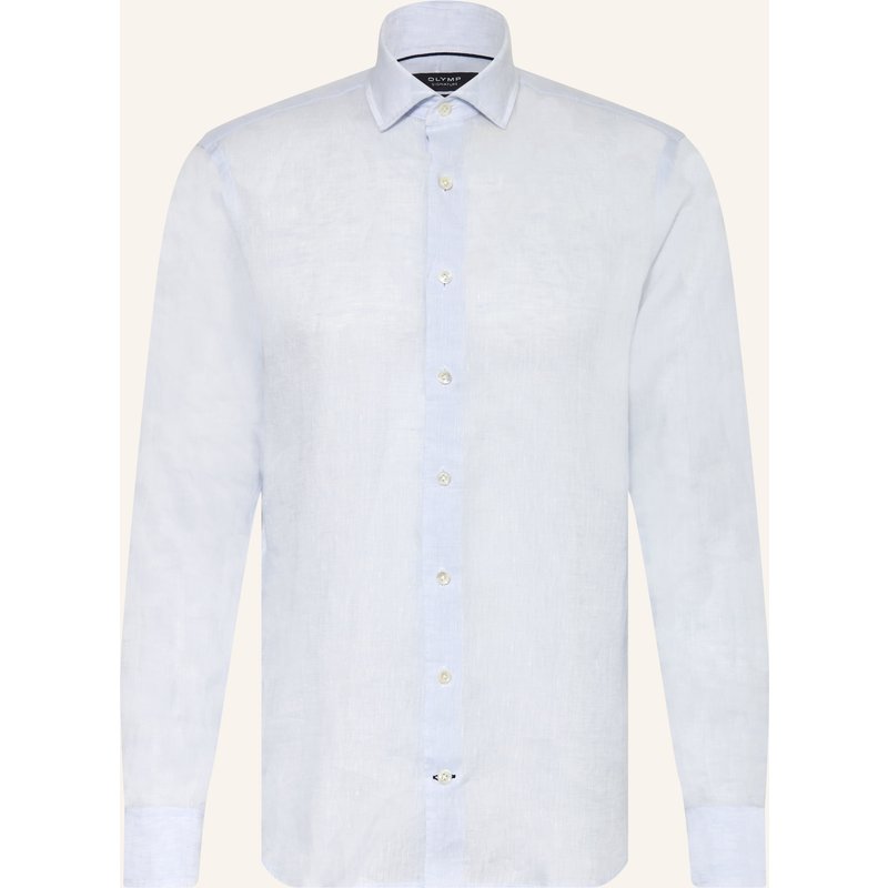 Olymp Signature Leinenhemd Signature Casual Tailored Fit blau