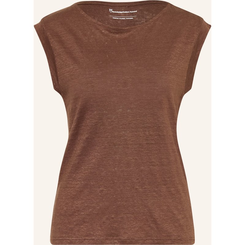 Knowledgecotton Apparel Leinentop braun