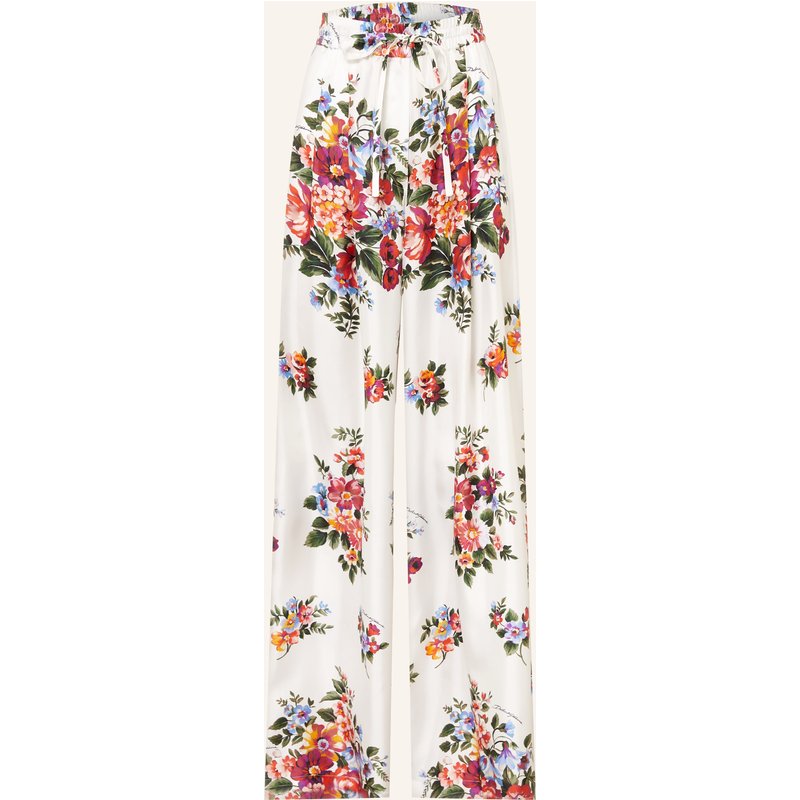 Dolce & Gabbana Marlenehose Aus Seide weiss
