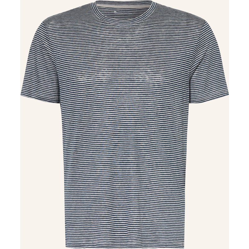 Knowledgecotton Apparel T-Shirt Aus Leinen blau