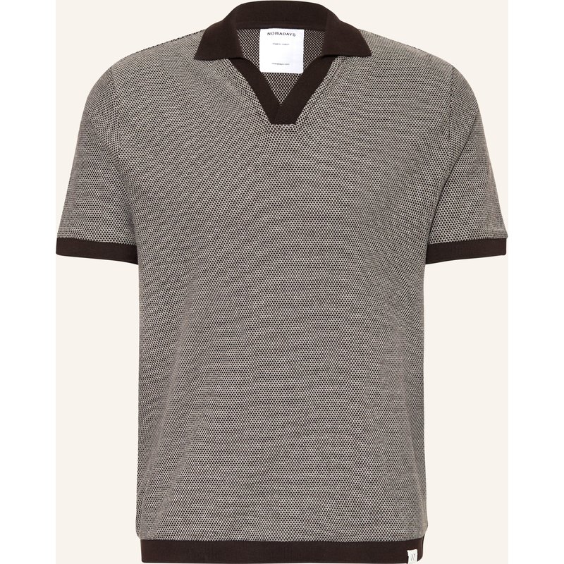 Nowadays Jersey-Poloshirt braun
