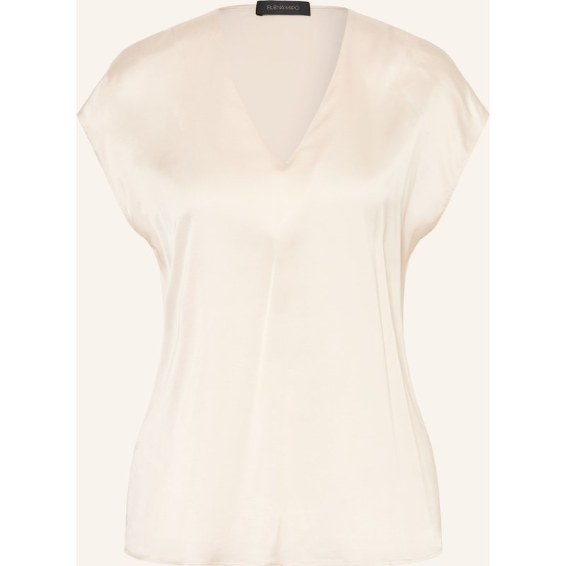 Elena Miro Blusentop Aus Satin beige