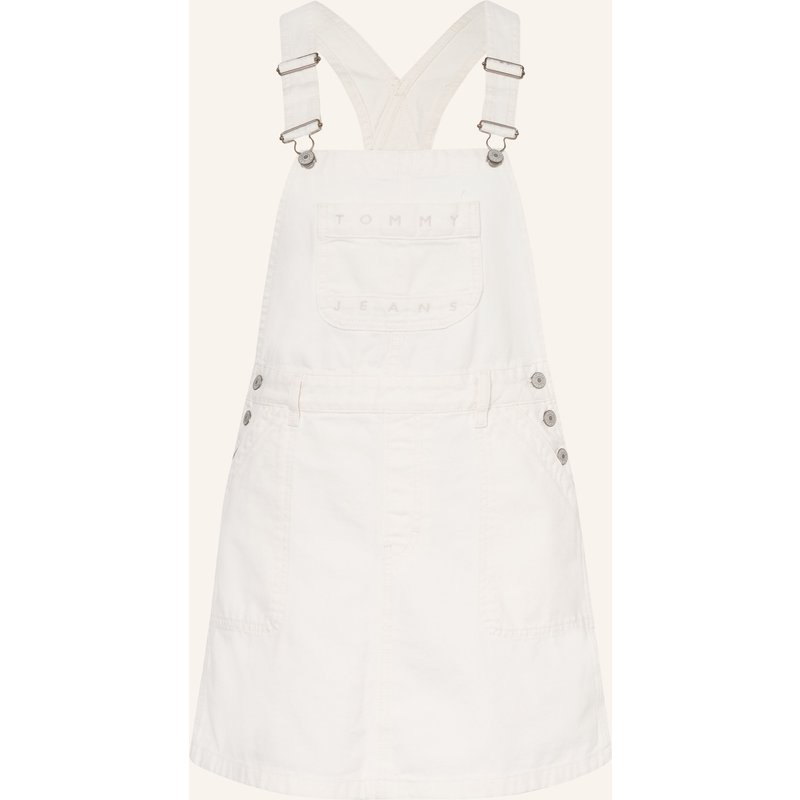 Tommy Jeans Jeans-Latzkleid weiss