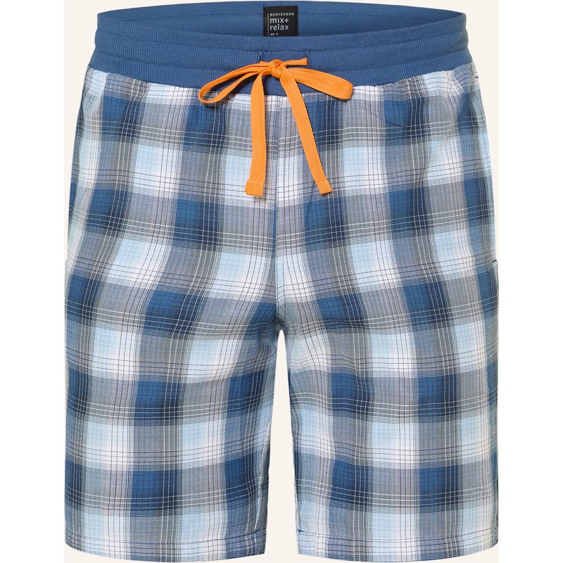 Schiesser Schlafshorts Mix+Relax blau