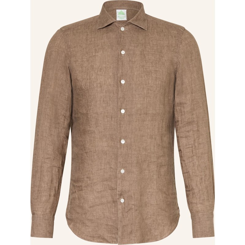Finamore 1925 Leinenhemd Tokyo Nico Regular Fit braun
