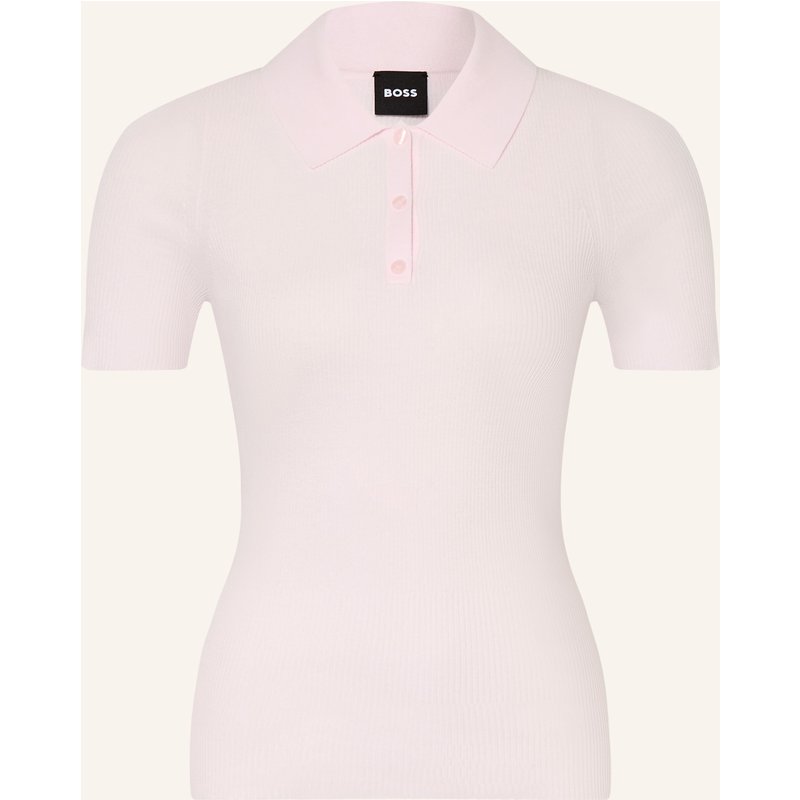Boss Strick-Poloshirt Feskus rosa