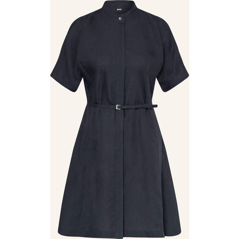 Boss Kleid Dalinia Mit Leinen blau