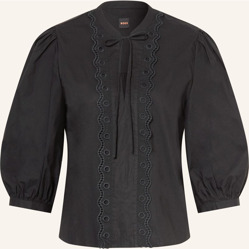 Boss Blusenshirt Balet Mit 3/4-Arm Und Lochspitze schwarz