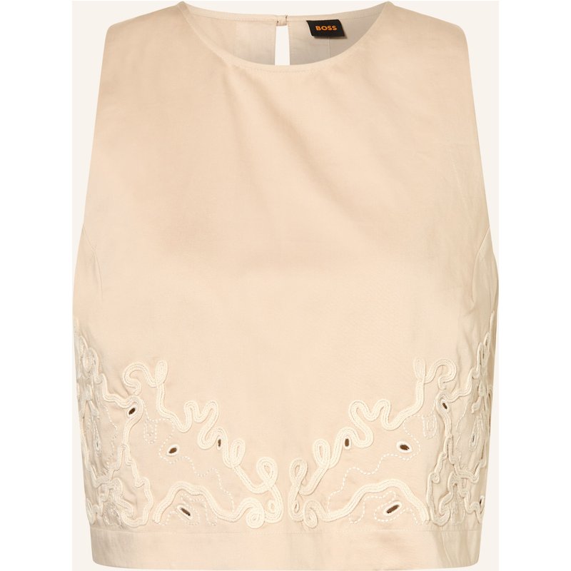 Boss Cropped-Top Balemba Mit Lochspitze beige