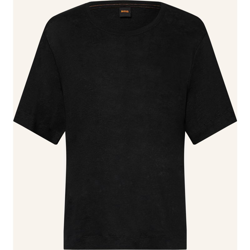 Boss T-Shirt Emma Aus Leinen schwarz