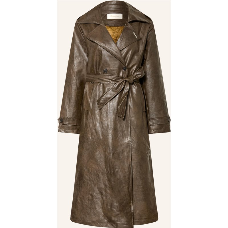 Another Cotton Lab Trenchcoat In Lederoptik braun