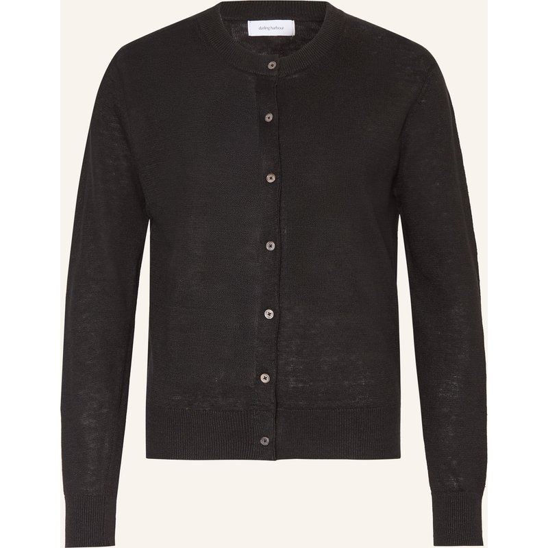 Darling Harbour Strickjacke Aus Leinen schwarz