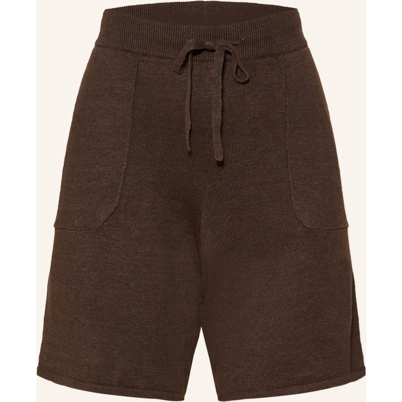 Darling Harbour Strickshorts Aus Leinen braun