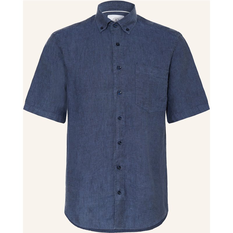 Bogner Kurzarm-Hemd Lykos-5 Comfort Fit Aus Leinen blau
