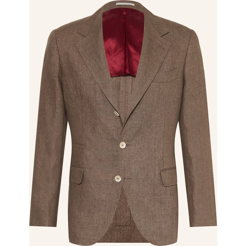 Brunello Cucinelli Anzugsakko Extra Slim Fit Aus Leinen braun