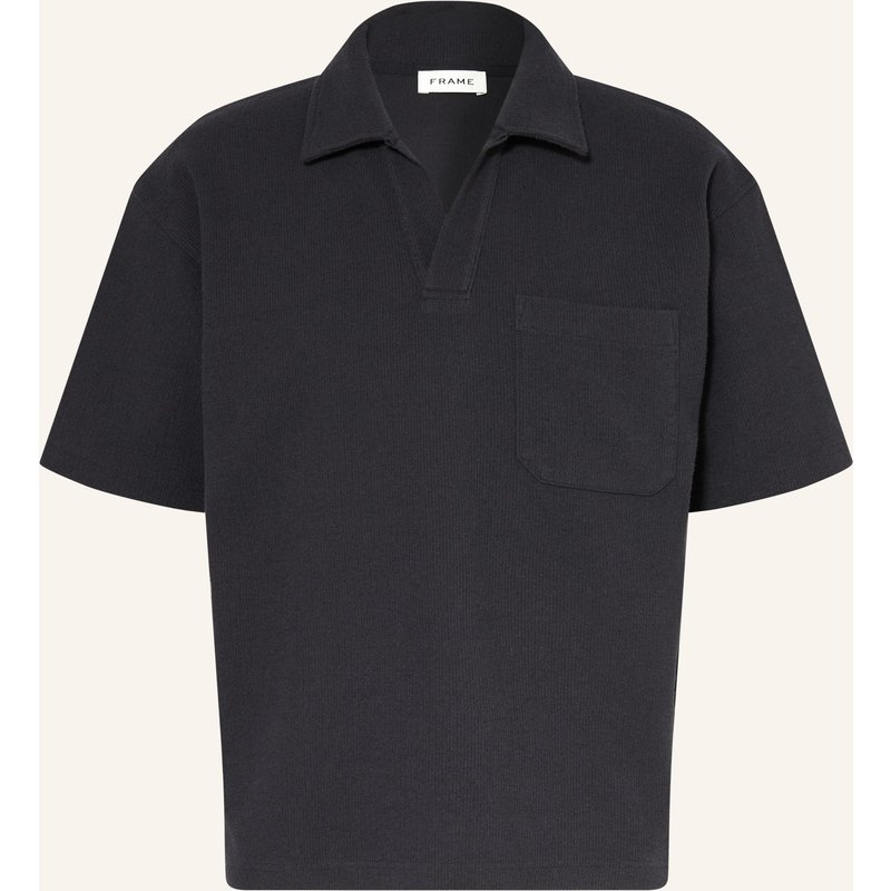Frame Frottee-Poloshirt blau