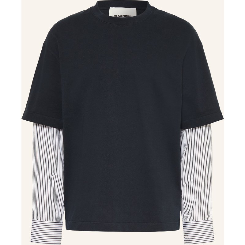 Jil Sander Longsleeve Im Materialmix blau