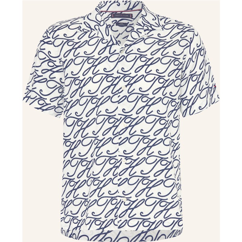 Tommy Hilfiger Resorthemd Regular Fit Aus Leinen weiss