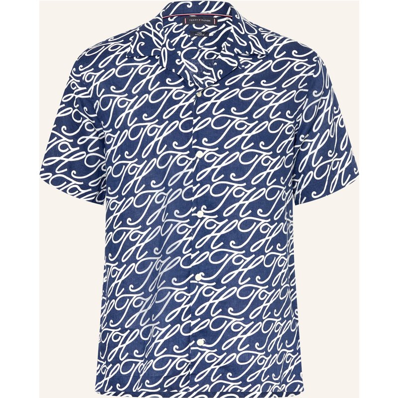 Tommy Hilfiger Resorthemd Regular Fit Aus Leinen blau