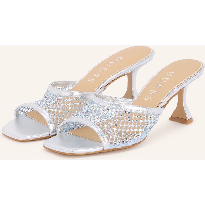 Guess Mules Kebba Mit Schmucksteinen silber