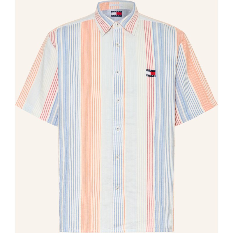 Tommy Jeans Kurzarm-Hemd Relaxed Fit orange