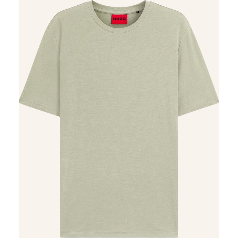Hugo T-Shirt Dulerostee Mit Leinen gruen